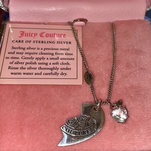 Juicy Couture STERLING Silver 925 Heart necklace Y2K